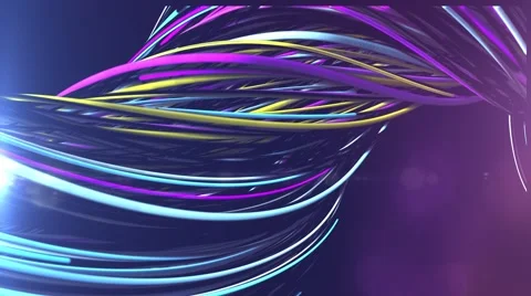3d abstract twisting and rotating line curve pattern swirling background in 4k Stock Footage 60005996