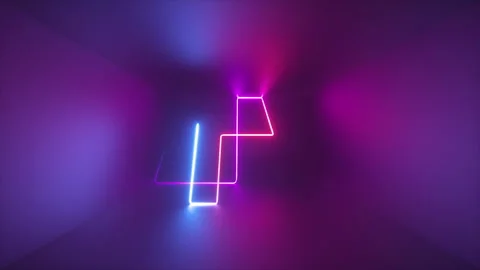 3d abstract ultraviolet background with dynamic glowing neon line Stock Footage 132718725