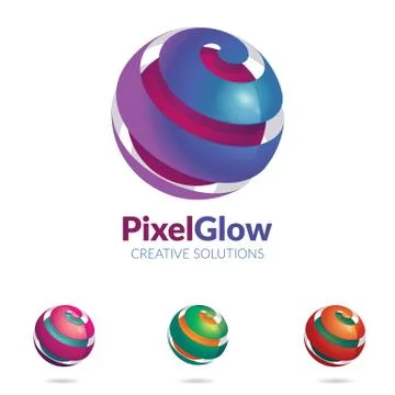 3D Abstract Vector logo Ilustración de archivo