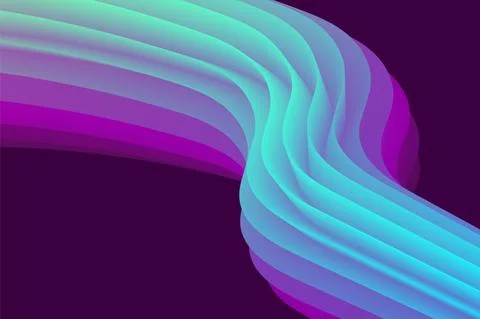 3D Abstract Vector Wallpaper Fluid Liquid Curve Futuristic Background Illustrazione stock