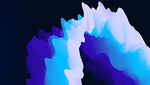 3d abstract wave background with blue, moderate pink and very dark magenta co Stock Illustration