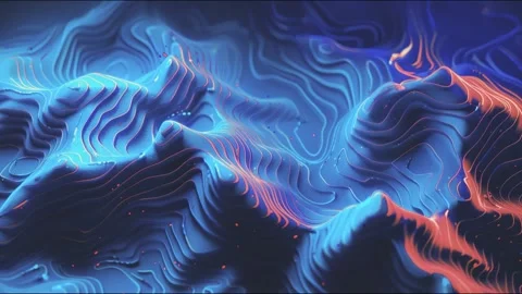 3D abstract wave lines animation of glowing digital luxurious  background. Stock Footage 281023232