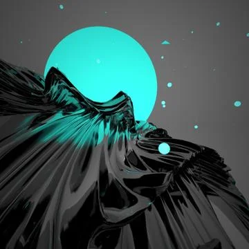 3d abstract wave lines texture with sphere background Stock Illustration