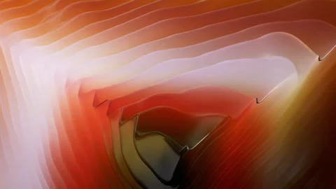 3D Abstract Wave Motion in a Seamless Loop. Abstract flowing shapes in warm  스톡 동영상 318246714