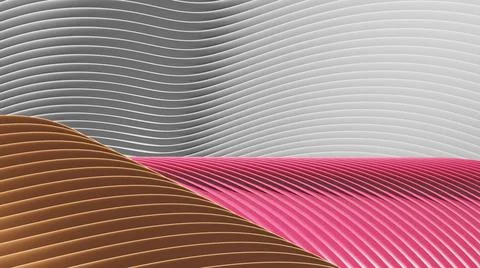 3D abstract waves background. Wallpaper of 3D colored abstract lines and waves.  Stock Illustration