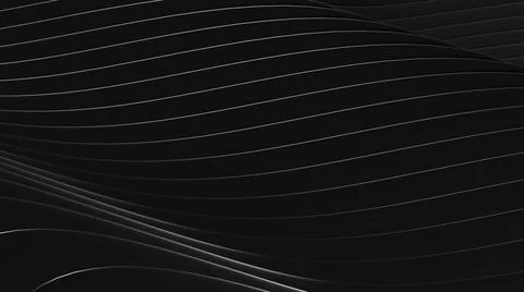 3D abstract waves background. Wallpaper of 3D black abstract lines and waves Stock Illustration