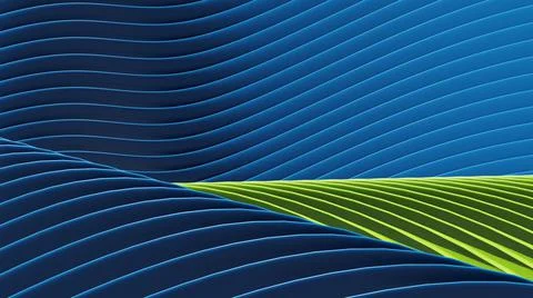 3D abstract waves background. Wallpaper of 3D colored abstract lines and waves.  Stock Illustration