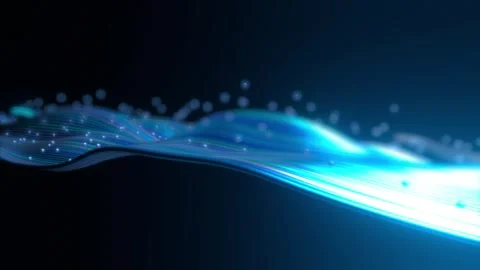 3D abstract wavy line shape wallpaper background modern shiny bokeh particles 動画素材 317133829