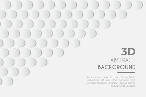 3d Abstract White Circle Background. Illustrazione stock