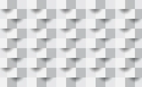 3D Abstract white geometric shape from gray cubes.Brick wall squares texture. Stock-Illustration