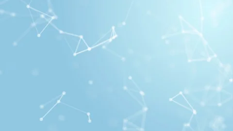 3D Abstract white geometry flying wireframe network and connecting dot space Stock Footage 119761391