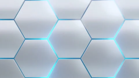3d Abstract white hexagon pattern background Stock Footage 294928607