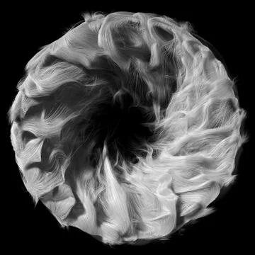 3d abstract with white lines. circular version. Stock Illustration