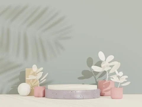 3d abstract white platform showcase for product and cosmetic presentation w.. Stock Illustration