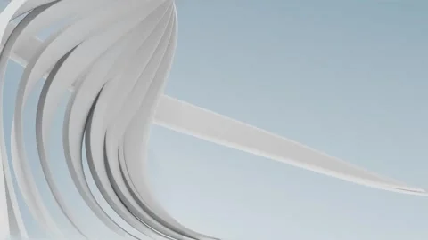 3d abstract white smooth bends of waves decorative background render Stock Footage 241681984