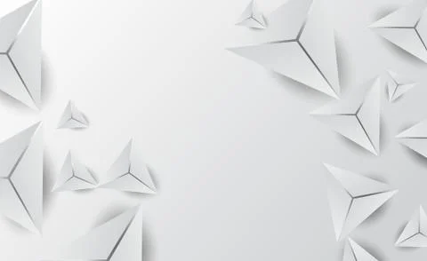 3D Abstract White Triangle Shapes minimal background.Creative digital graphic 스톡 일러스트