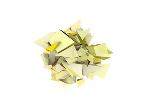 3d abstract yellow spiked shape on white Stock Footage 35337821