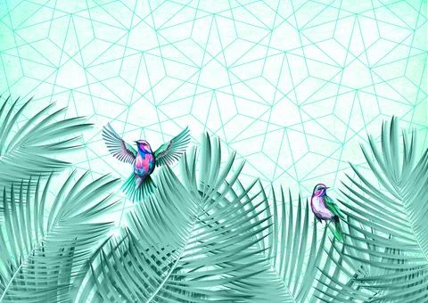 3D abstraction background wallpaper for walls. Stock Illustration