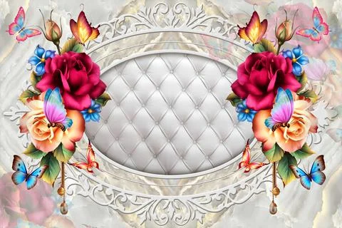 3D abstraction background wallpaper for walls. Stock Illustration