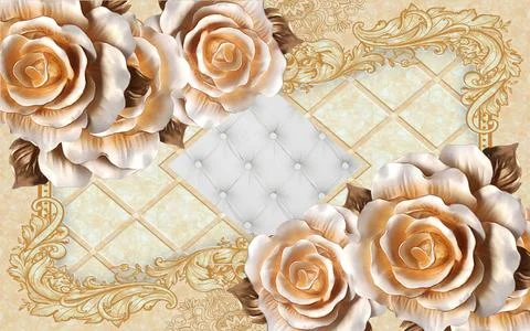 3D abstraction background wallpaper for walls. Stock Illustration