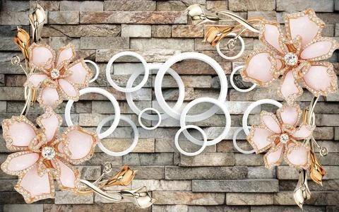 3D abstraction background wallpaper for walls. Stock Illustration
