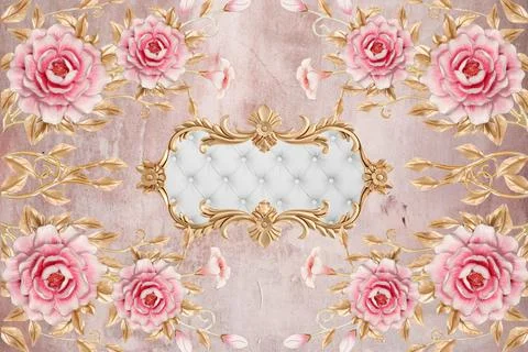 3D abstraction background wallpaper for walls. Stock Illustration