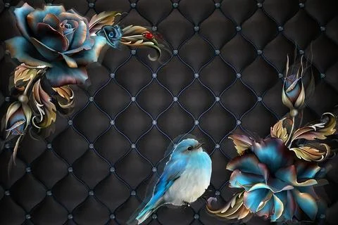 3D abstraction background wallpaper for walls. Stock Illustration