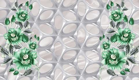 3D abstraction background wallpaper for walls. Stock Illustration