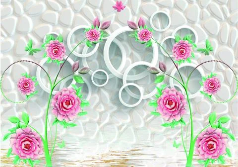3D abstraction background wallpaper for walls. Stock Illustration