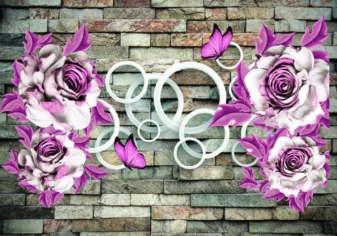 3D abstraction background wallpaper for walls. Stock Illustration