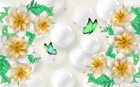 3D abstraction background wallpaper for walls. Stock Illustration