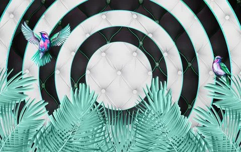 3D abstraction background wallpaper for walls. Stock Illustration