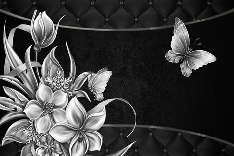 3D abstraction background wallpaper for walls. Stock Illustration