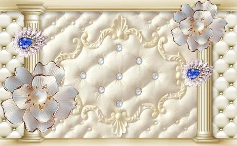 3D abstraction background wallpaper for walls. Stock Illustration