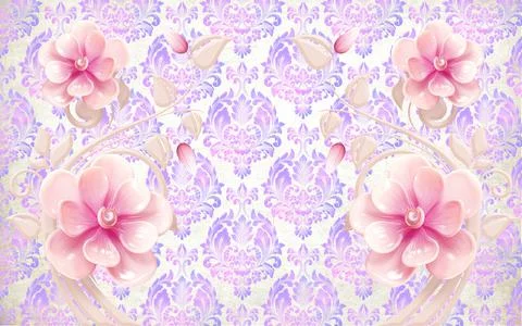 3D abstraction background wallpaper for walls. Stock Illustration