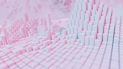 3d abstraction of many cubes Vidéo 244807115