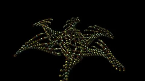 3d abstraction of multicolored patterns of small beads rotating and floating on Stock Illustration