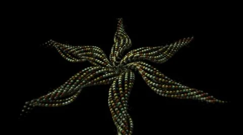 3d abstraction of multicolored patterns of small beads rotating and floating on Stock Illustration