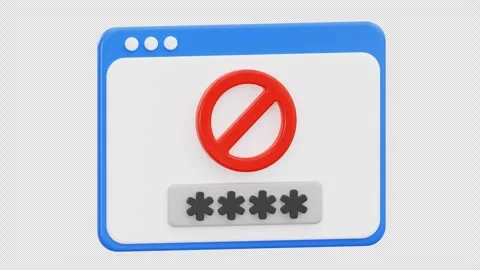 3D Access Denied Password Error Animation, Alpha Channel Stock Footage 313355052
