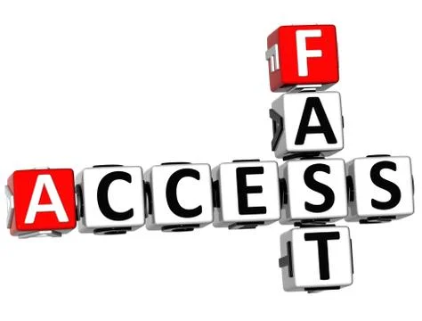 3d access fast crossword text Stock Illustration
