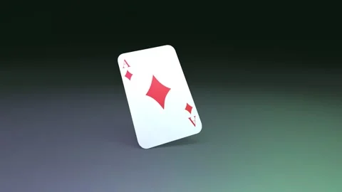 3D Ace card falls down, hits the ground and camera follows Stock Footage 315348537