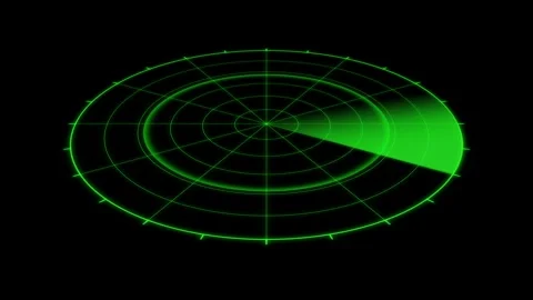 3D active radar scanning seamless loop animation with rotating sweep and pulse. Stock Footage 325529757