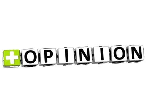 3d add opinion button click here block text Stock Illustration
