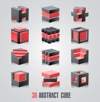 3d adstract cube Stock Illustration