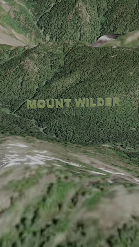3D Aerial Flyover of Mount Wilder Landscape with Motion Graphics Text 9.16 V Video stock 331839722