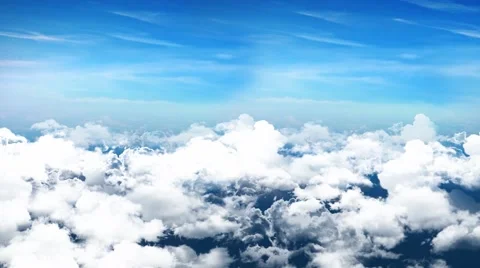 3d aerial view blue sky clouds moving in skyscape background in 4k loop Stock Footage 68086552