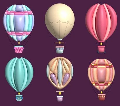 3d aerostats  set Stock Illustration