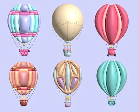 3d aerostats in the sky Stock Illustration