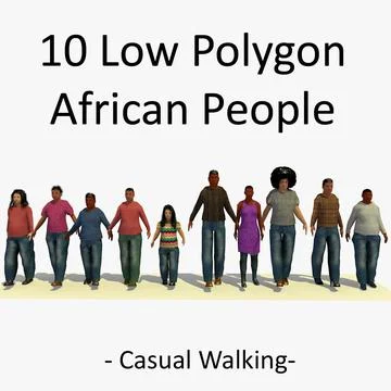 3D African People Walking Collection 3D Model