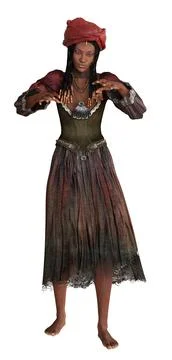 3D African witch Ilustração Stock